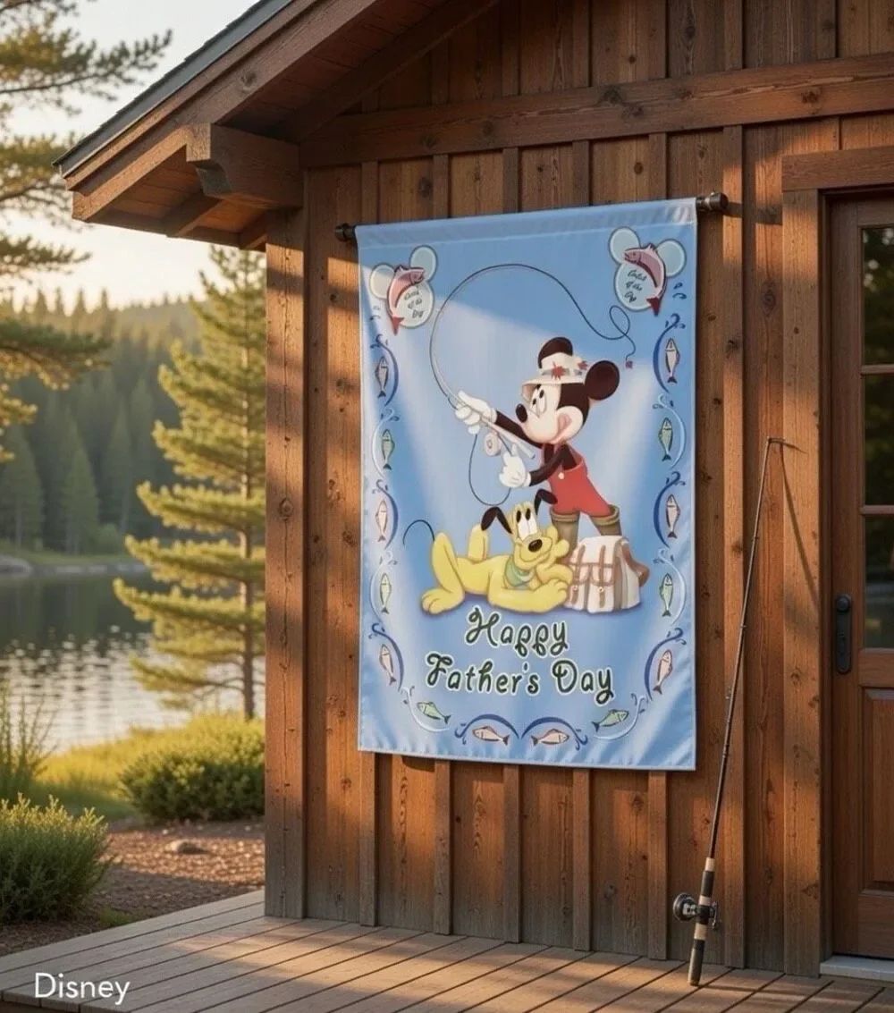 Hamilton Collection-Mickey & Friends Holiday Flag HAPPY FATHERS DAY DAD-28x40